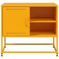 vidaXL TV skrinka horčicovožltá 68x39x60,5 cm oceľ