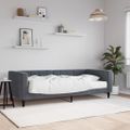 vidaXL Denná posteľ s matracom tmavosivá 90x190 cm zamat