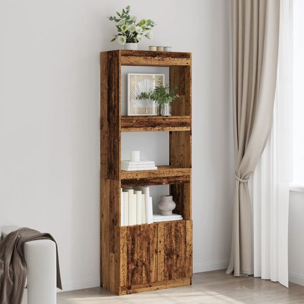 vidaXL Vysoká skrinka staré drevo 63x33x180 cm kompozitné drevo