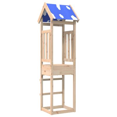 vidaXL Herná veža Hnedá 52.5 x 46.5 x 208 cm Masívne borovicové drevo