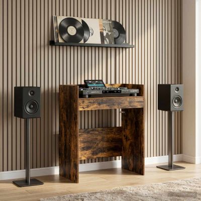 vidaXL DJ stôl Dymový dub 102 x 45 x 102 cm Kompozitné drevo