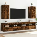 vidaXL TV nástenné skrinky s LED svetlami 2 ks dymový dub 30,5x35x70cm