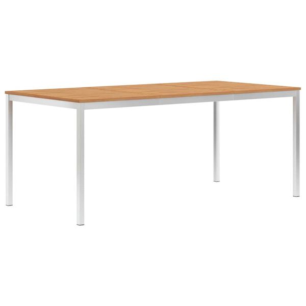 vidaXL Záhradný jedálenský stôl 180x90x75 cm teakový masív a nehrdzavejúca oceľ