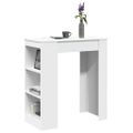 vidaXL Barový stôl a police biely 95x47x103,5 cm kompozitné drevo