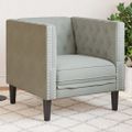 vidaXL Kreslo chesterfield, svetlosivá , zamat