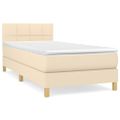 vidaXL Posteľný rám boxspring s matracom krémový 90x190 cm látka