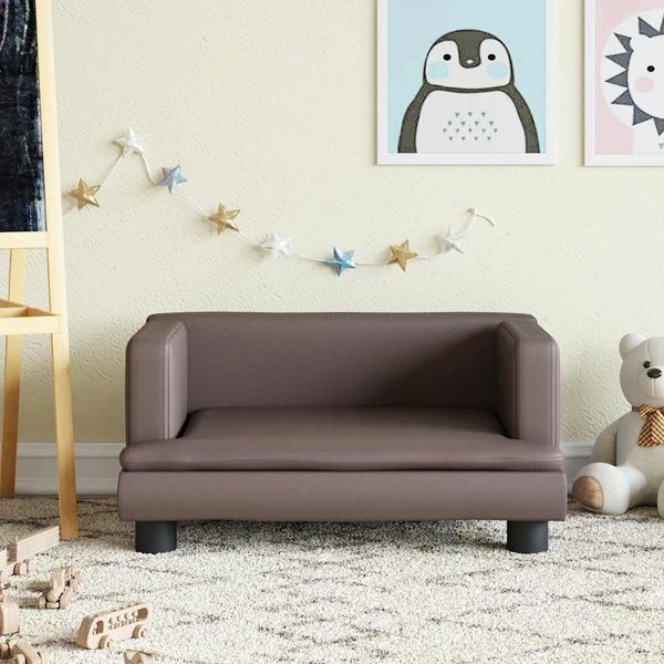 vidaXL Detská pohovka hnedá 60x40x30 cm umelá koža