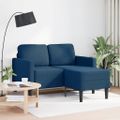 vidaXL 2-miestna pohovka s leňoškou v tvare L modrá látka 125 cm