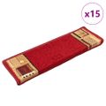 vidaXL Samolepiace nášľapy na schody 15 ks 65x21x4 cm červené