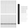 vidaXL Zvarené pletivo s podperami 25 x 1,6 m PVC potiahnutá oceľ Sivá