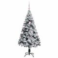 vidaXL Umelý vianočný stromček Biela 150 cm PVC a Oceľ a Plast