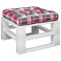 vidaXL Podložka na paletový nábytok červené kocky 58x58x10 cm látka