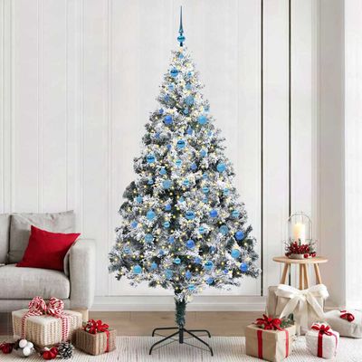 vidaXL Umelý vianočný stromček Biela 240 cm PVC a Oceľ a Plast