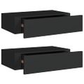 vidaXL Zásuvkové police nástenné 2 ks čierne 40x23,5x10 cm MDF