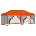 vidaXL Kryt altánku s bočnými stenami 6 x 3 m Oranžová Polyester