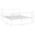 vidaXL Posteľný rám biely kovový 200x200 cm