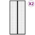 vidaXL Závesy proti hmyzu s magnetickými blokmi 2ks čierne 210x90 cm