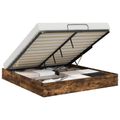 vidaXL Otomanový posteľný rám s úložiskom Údený Dub 203 x 180 x 25 cm