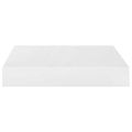 vidaXL Plávajúce nástenné police 4 ks, lesklé biele 23x23,5x3,8cm, MDF