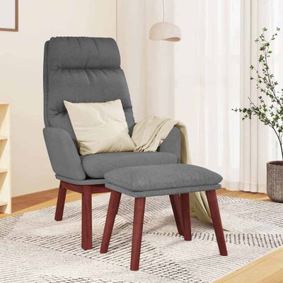vidaXL Relaxačné kreslo s podnožkou bledosivé látka