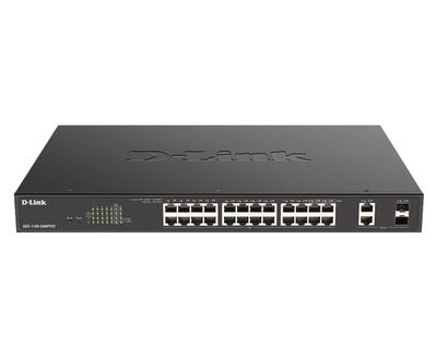D-Link DGS-1100-26MPV2/E 26-portový PoE+ Gigabit Smart Managed switch, 370W