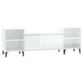 vidaXL TV skrinka lesklá biela 160x35x55 cm spracované drevo