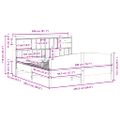 vidaXL Posteľ s knižnicou bez matraca 200x200 cm borovicový masív