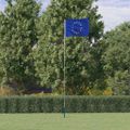 vidaXL Európska vlajka a tyč 5,5 m hliník