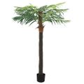 vidaXL Umelá palma Phoenix s kvetináčom 215 cm zelená