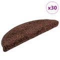 vidaXL Schodové rohože 30 ks 56x17x3 cm hnedé polkruhové