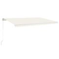 vidaXL Ručne zaťahovacia markíza s LED 500x350 cm krémová