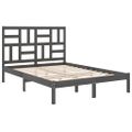 vidaXL Posteľný rám sivý masívne borovicový masív 140x190 cm