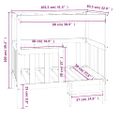 vidaXL Posteľ pre psa biela 105,5x83,5x100 cm borovicový masív