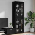 vidaXL Highboard FLORIN 60 x 35 x 182 cm Čierna Kompozitné drevo