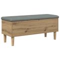 vidaXL Úložná lavička s vankúšom Dub artisan 102 x 42 x 46 cm