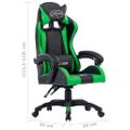 vidaXL Herná stolička, zelená, umelá koža