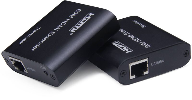 PremiumCord HDMI extender na 60m FULL HD 1080p cez jeden kábel Cat5e/6/6a/7, EDID nastavenia
