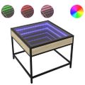 vidaXL Konferenčný stolík s nekonečnými LED dub sonoma 50x50x41 cm