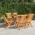 vidaXL Skladacie stoličky 6 ks 47x63x90 cm Masívne teakové drevo