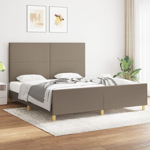 vidaXL Posteľ bez matraca sivohnedá 180x200 cm látka