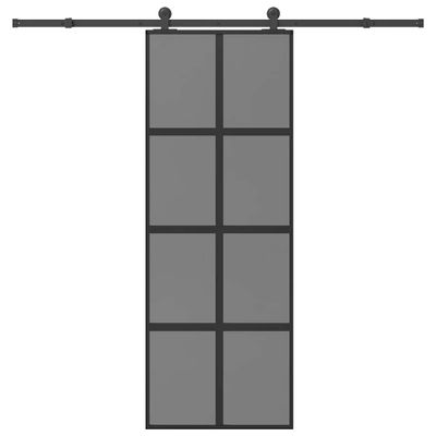 vidaXL Posuvné dvere s kovaním 76x205 cm tvrdené sklo a hliník úzke