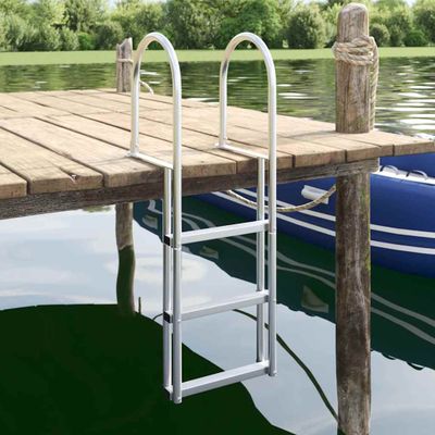 vidaXL Veľmi jednoduchý 3-stupňový rebrík na mólo 45 x 11,5 x 134 cm