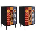 vidaXL Nočný stolík ESSEN 2 ks Čierny dub 36 x 33 x 61 cm