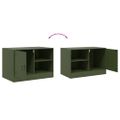 vidaXL TV skrinky 2 ks olivovo-zelené 67x39x44 cm oceľ