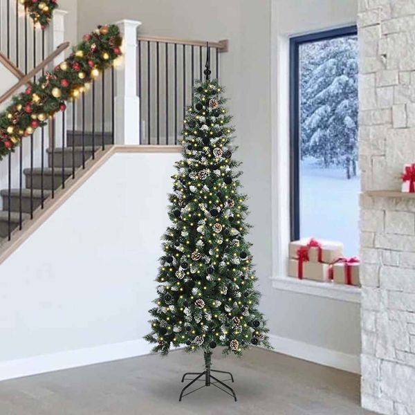 vidaXL Umelý vianočný stromček Zelená 240 cm PVC, plast a oceľ