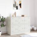 vidaXL Komoda biela 99x39x73 cm oceľ