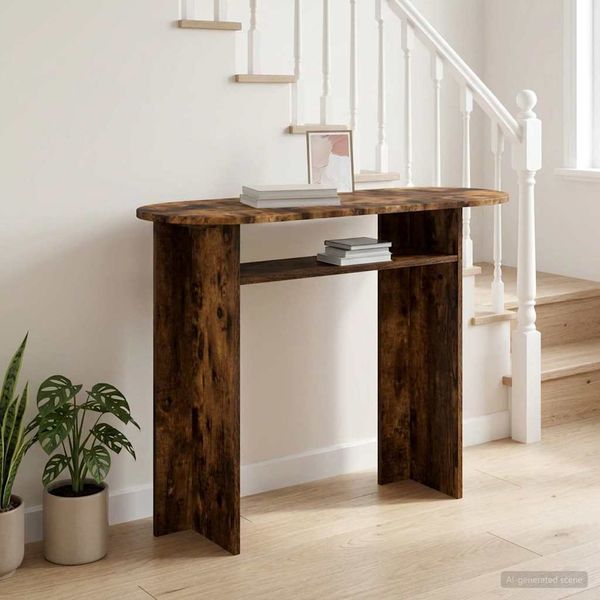 vidaXL Konzolový stôl Dymový dub 100 x 39,5 x 75 cm Kompozitné drevo