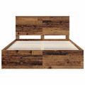 vidaXL Rám postele Staré drevo 150 x 200 cm Masívne borovicové drevo