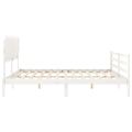 vidaXL Posteľný rám s čelom biely 200x200 cm masívne drevo