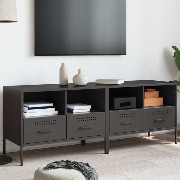 vidaXL TV skrinky 2 ks čierne 68x39x50,5 cm oceľ